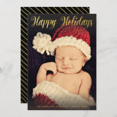 Prettige feestdagen Gouden folie Feestdagenkaart (Voorkant / Achterkant)