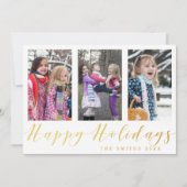 Prettige feestdagen Gouden Glitter Feestdagenkaart (Voorkant)