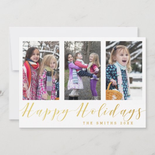 Prettige feestdagen Gouden Glitter Feestdagenkaart (Voorkant)