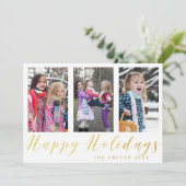 Prettige feestdagen Gouden Glitter Feestdagenkaart (Staand voorkant)