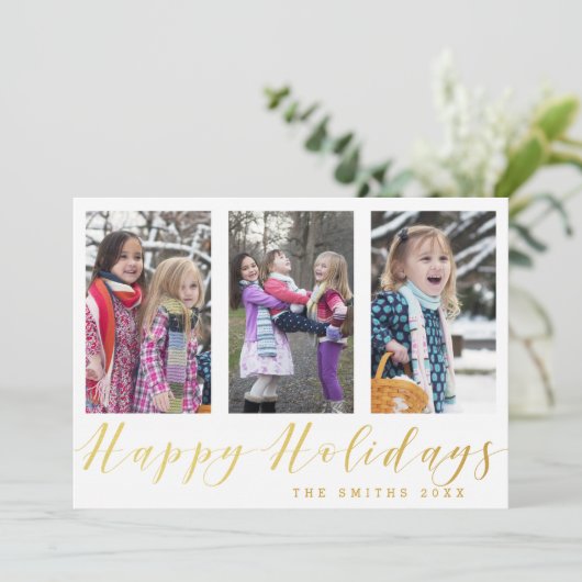 Prettige feestdagen Gouden Glitter Feestdagenkaart (Staand voorkant)