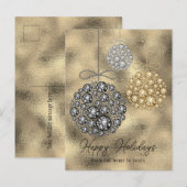 Prettige feestdagen Gouden Glitter Kerst Elegant (Voorkant / Achterkant)