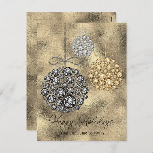 Prettige feestdagen Gouden Glitter Kerst Elegant (Voorkant / Achterkant)
