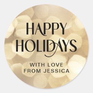 PRETTIGE FEESTDAGEN Gouden Glitter Sticker