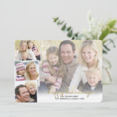 Prettige feestdagen Gouden Hand Geletterde Fotocol Feestdagenkaart (Staand voorkant)