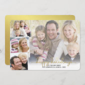 Prettige feestdagen Gouden Hand Geletterde Fotocol Feestdagenkaart (Voorkant / Achterkant)