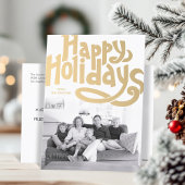 Prettige feestdagen Gouden Hand Lettered Foto Brie