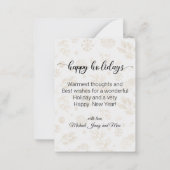 prettige feestdagen, gouden handschriftenfoto notitiekaartje (Achterkant)