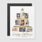 Prettige feestdagen Gouden Kerstboom Fotocollage (Voorkant / Achterkant)