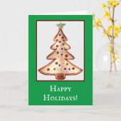 Prettige feestdagen Gouden Kerstboom Kaart (Gele Bloem)