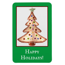 Prettige feestdagen Gouden Kerstboom Magneet