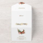 Prettige feestdagen Gouden Kerstmis Wrede All In One Uitnodiging (Buitenkant)