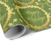Prettige feestdagen Gouden krans Cadeaupapier (Rol Hoek)