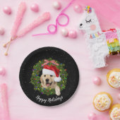 prettige feestdagen gouden rekwieg papieren bordje (Feest)