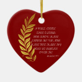 PRETTIGE FEESTDAGEN GOUDEN RODE GLANZENDE BLOEM KERAMISCH ORNAMENT (Voorkant)