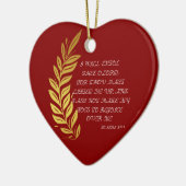 PRETTIGE FEESTDAGEN GOUDEN RODE GLANZENDE BLOEM KERAMISCH ORNAMENT (Links)