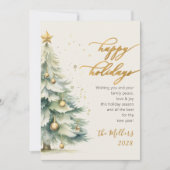 Prettige feestdagen Gouden Script kerstboom Feestdagenkaart (Voorkant)