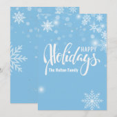Prettige feestdagen gouden sneeuwvlokken en orname kaart (Voorkant / Achterkant)