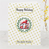 Prettige feestdagen Gouden Ster Kerstkaart Kaart (Gele Bloem)