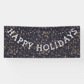 Prettige feestdagen Gouden Sterren Navy Blue Chris Spandoek (Horizontaal)