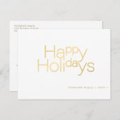 prettige feestdagen gouden typografie eenvoudig mo (Voorkant / Achterkant)