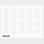prettige feestdagen gouden, wit script retouradres ronde sticker (Vel)