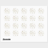 prettige feestdagen gouden witte cadeaubon ronde sticker (Vel)