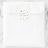 prettige feestdagen gouden witte cadeaubon ronde sticker (Tas)