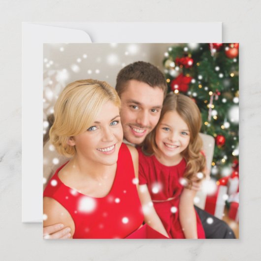 Prettige feestdagen Gouden zwarte boom foto Kerstm Notitiekaartje (Achterkant)