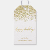 prettige feestdagen goudglittercadeaulabels cadeaulabel (Voorkant)
