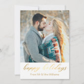 prettige feestdagen goudkalligrafie, foto van newl notitiekaartje (Voorkant)