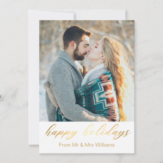 prettige feestdagen goudkalligrafie, foto van newl notitiekaartje (Voorkant)