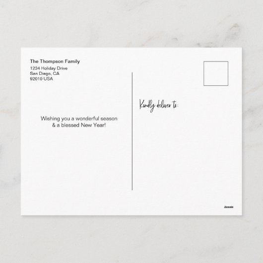 prettige feestdagen goudkerstboomfotocollage (Achterkant)