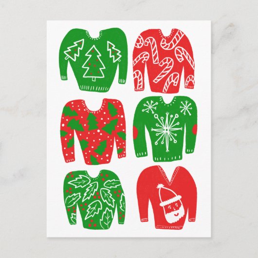 prettige feestdagen Grapny Ugly Xmas Sweaters Briefkaart (Voorkant)