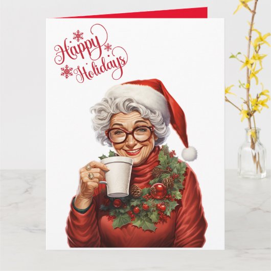 Prettige feestdagen Grappig Kaart (Gele Bloem)