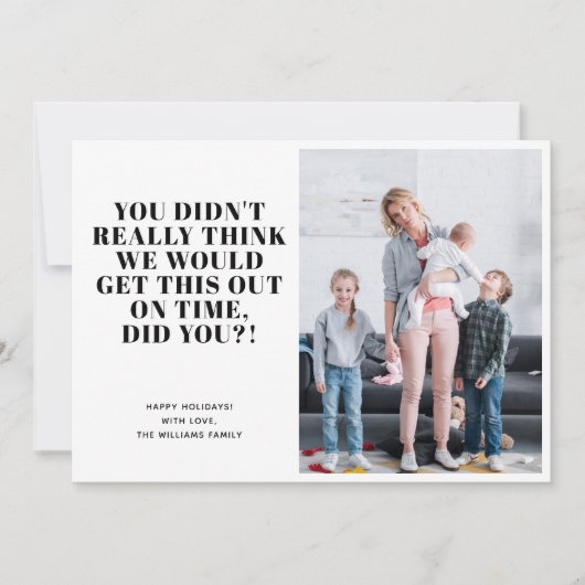 Prettige feestdagen Grappig Late Feestdagenkaart (Voorkant)