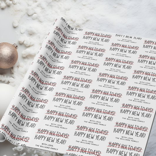 Prettige feestdagen Grappig Modern Late Cadeaupapier