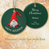 Prettige feestdagen Grappig rood Gnome Keramisch Ornament