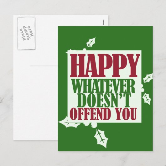 Prettige feestdagen Grappig? VS Vrolijk kerstfeest (Voorkant / Achterkant)