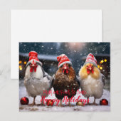 Prettige feestdagen Grappige achtertuin kippen ker Briefkaart (Voorkant / Achterkant)