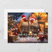 Prettige feestdagen Grappige achtertuin kippen ker Briefkaart (Voorkant / Achterkant)