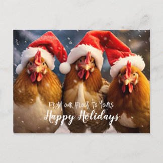 Prettige feestdagen Grappige achtertuin kippen ker Briefkaart