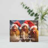 Prettige feestdagen Grappige achtertuin kippen ker Briefkaart (Staand voorkant)