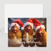 Prettige feestdagen Grappige achtertuin kippen ker Briefkaart (Voorkant / Achterkant)