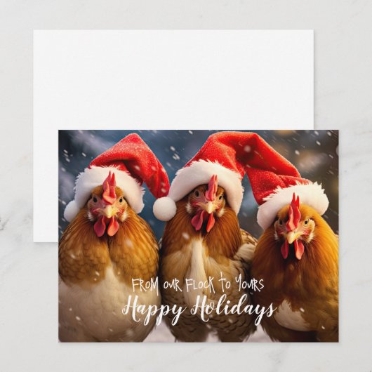 Prettige feestdagen Grappige achtertuin kippen ker Briefkaart (Voorkant / Achterkant)