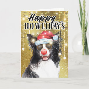 Prettige feestdagen Grappige border collie in het  Kaart