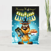 Prettige feestdagen Grappige Chanoeka Reindeer Kaart (Voorkant)