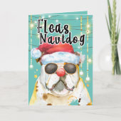 Prettige feestdagen Grappige Engelse bulldog in he Kaart (Voorkant)