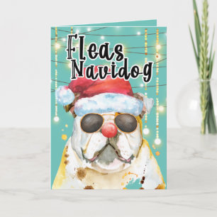 Prettige feestdagen Grappige Engelse bulldog in he Kaart