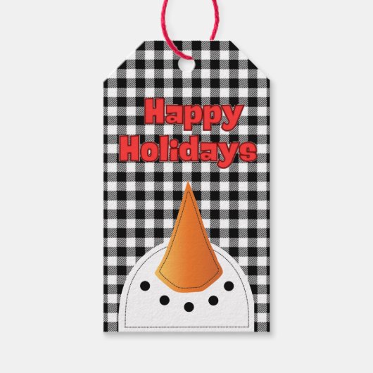 Prettige feestdagen Grappige gedurfde sneeuwman Cadeaulabel (Voorkant)